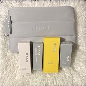 RHODE Skincare Collection with Gray and Yellow Accents